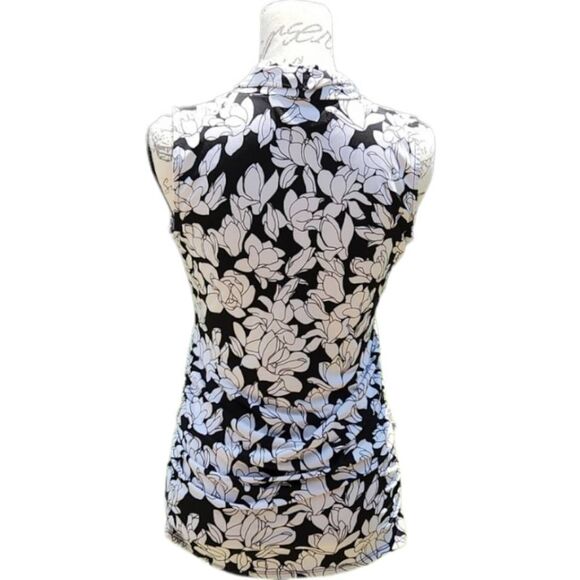 A Pea In The Pod sleeveless Maternity blouse‎ black white floral Medium - Picture 3 of 4